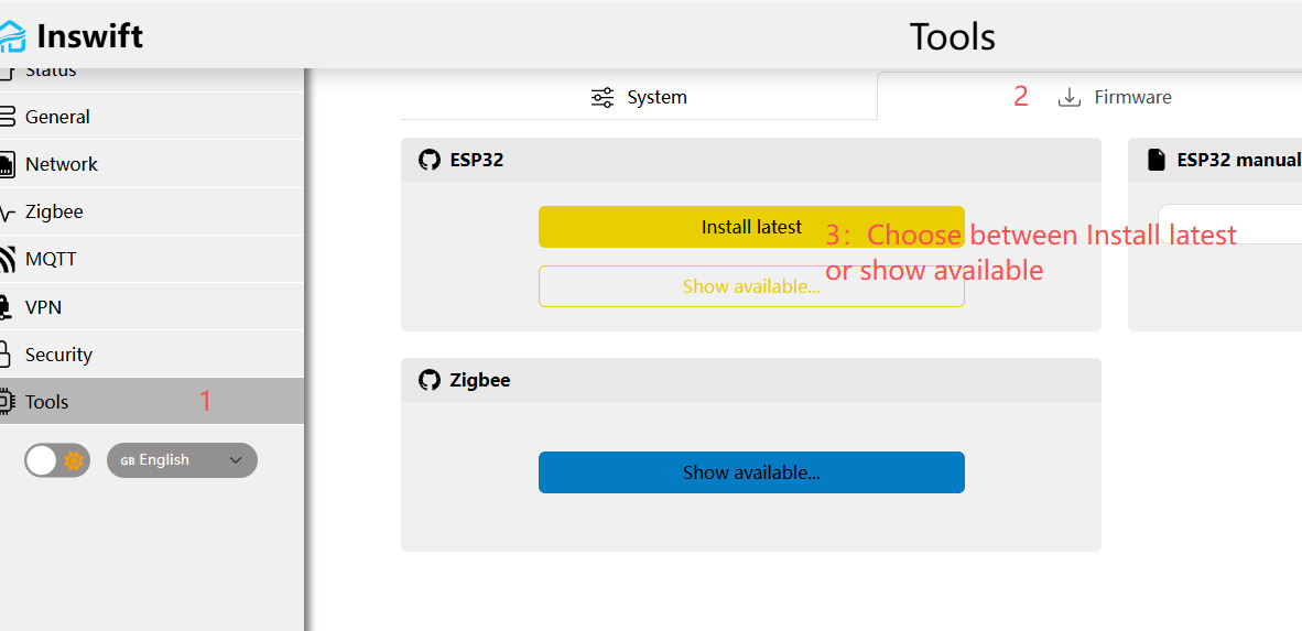 Install latest 或 Show available