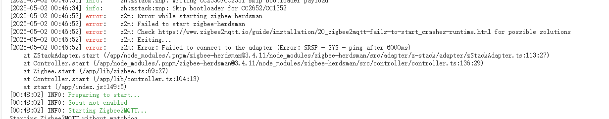 Zigbee2MQTT 连不上 adapter
